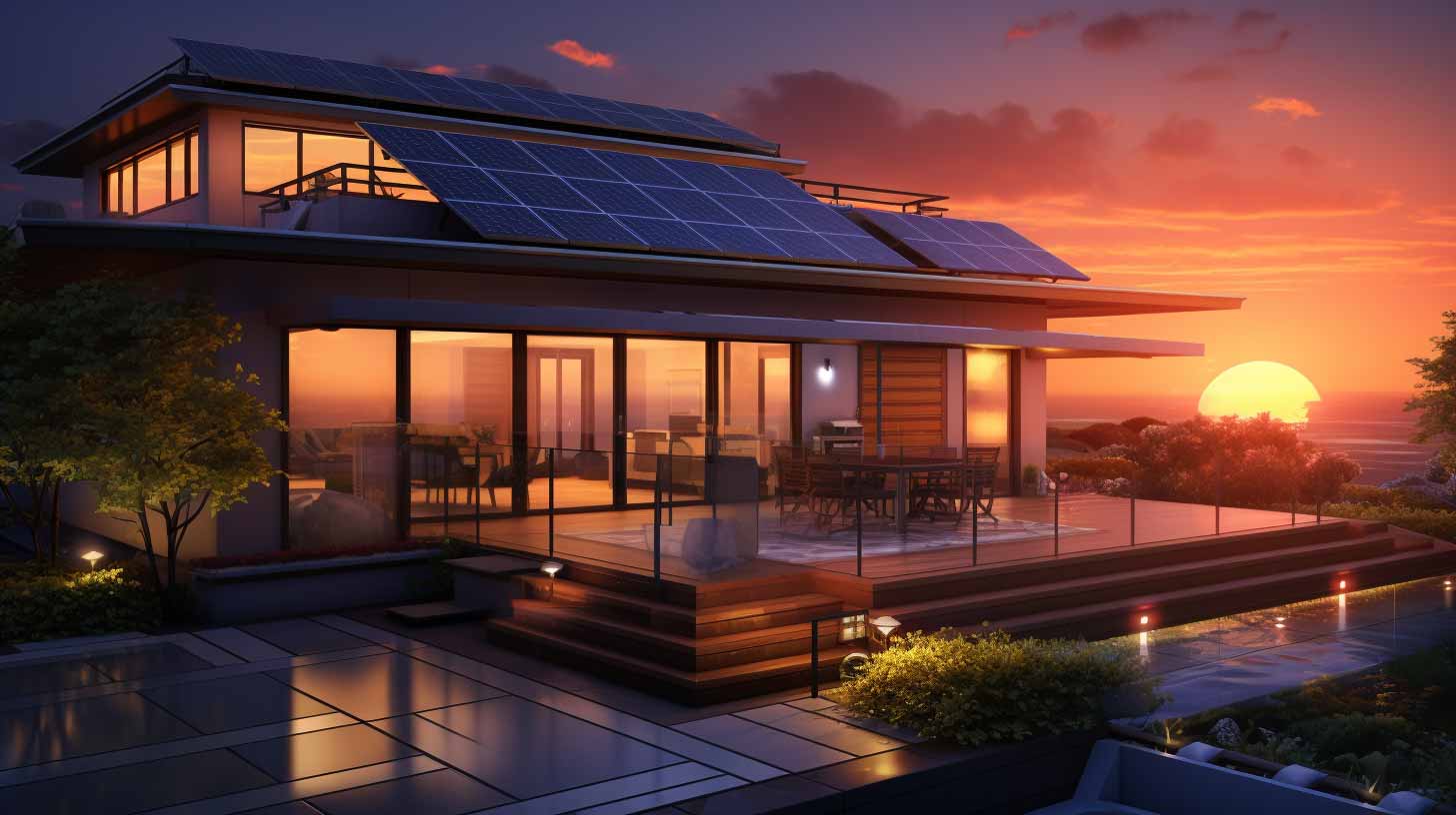 solar home at dusk with-a solar battery under Queenslands battery rebate